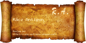 Rácz Antigon névjegykártya